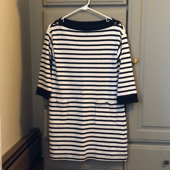 kate spade Dresses & Skirts - Kate Spade Navy White Stripe Boatneck Dress